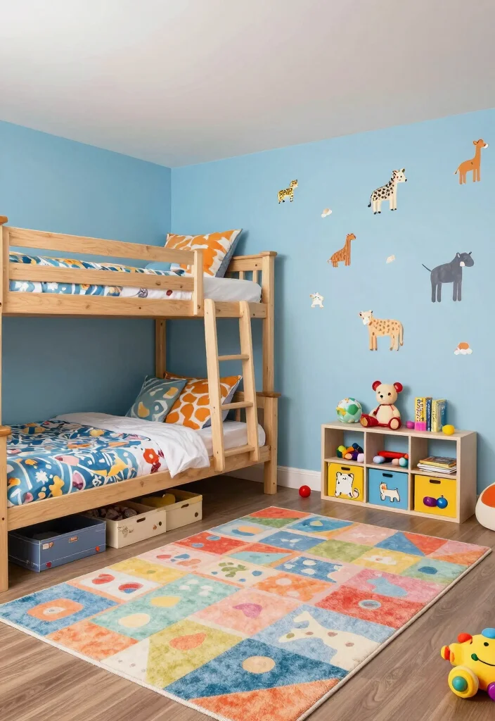 18 Basement Bedroom Ideas for Guests or Family 27 18 Basement Bedroom Ideas for Guests or Family 7. Playful Family Suite 0