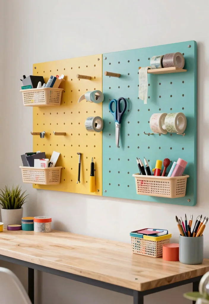 18 DIY Organization Ideas on a Budget That Look Good 4. Pegboard Wall for Tools and Crafts 0