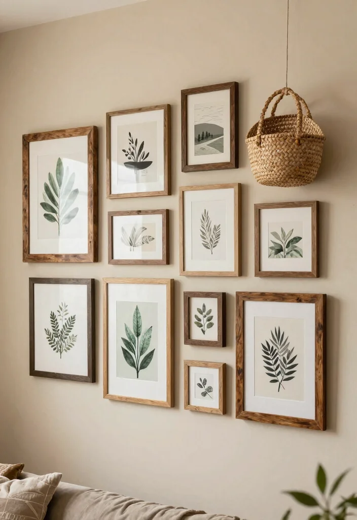 18 Eco-Friendly Wall Decor Ideas for Living Room Styling 42 18 Eco Friendly Wall Decor Ideas for Living Room Styling 12. Eco Friendly Gallery Wall 0