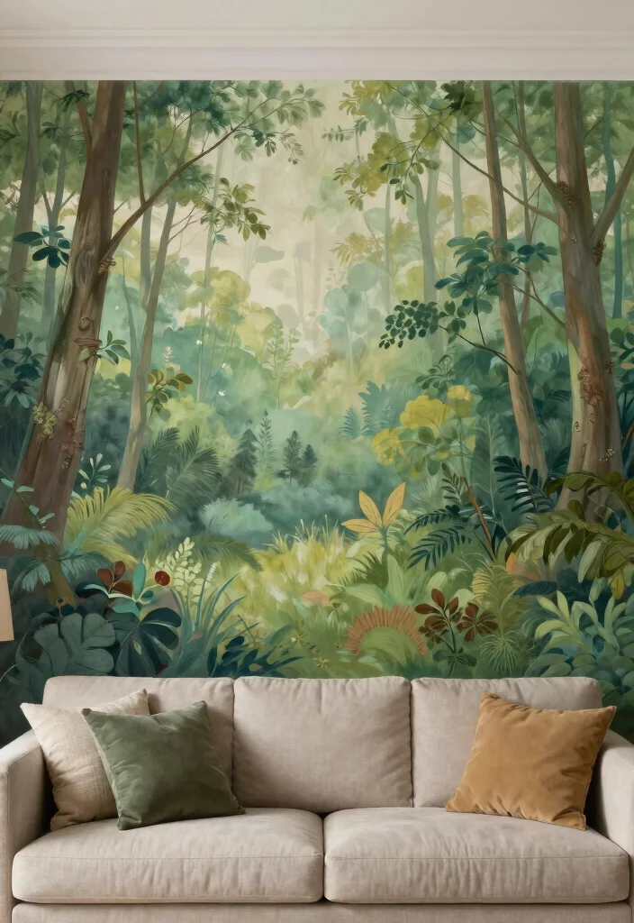 18 Eco-Friendly Wall Decor Ideas for Living Room Styling 53 18 Eco Friendly Wall Decor Ideas for Living Room Styling 13. Nature Inspired Murals 0