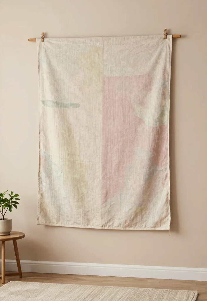 18 Eco-Friendly Wall Decor Ideas for Living Room Styling 36 18 Eco Friendly Wall Decor Ideas for Living Room Styling 6. Fabric Wall Art 0