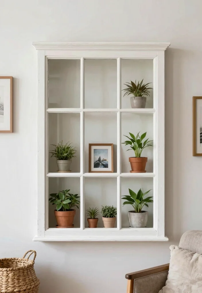 18 Eco-Friendly Wall Decor Ideas for Living Room Styling 37 18 Eco Friendly Wall Decor Ideas for Living Room Styling 7. Vintage Door or Window Frames 0