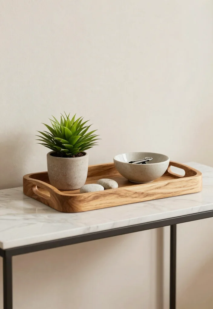 18 Entry Wall Decor Ideas for Strong First Impressions 15. Accent with Decorative Trays 0