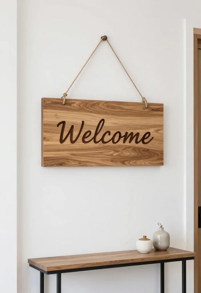 18 Entry Wall Decor Ideas for Strong First Impressions 16. Minimalist Signage 0