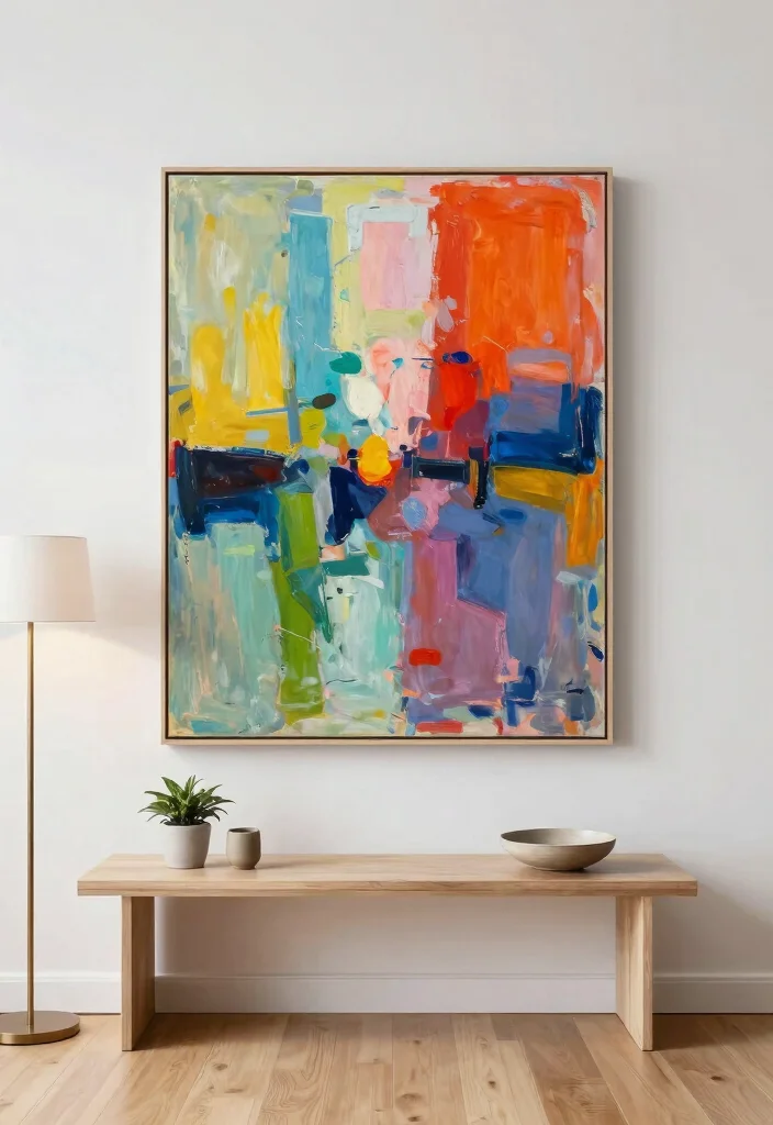 18 Entry Wall Decor Ideas for Strong First Impressions 2. Go Big with Oversized Art 0