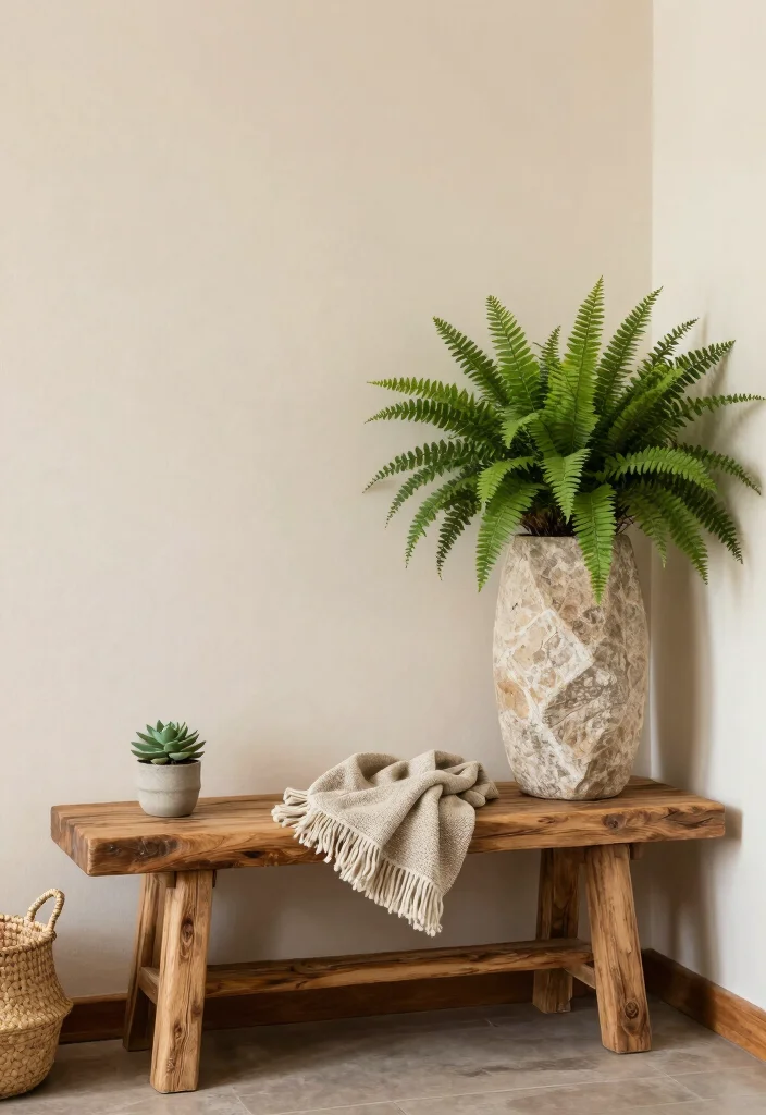 18 Entry Wall Decor Ideas for Strong First Impressions 5. Use Natural Elements for Warmth 0