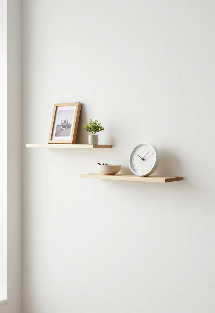 18 Entry Wall Decor Ideas for Strong First Impressions 7. Floating Shelves for Minimalist Charm 0