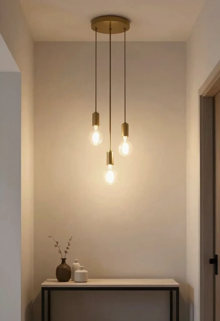 18 Entry Wall Decor Ideas for Strong First Impressions 8. Statement Lighting Fixtures 0