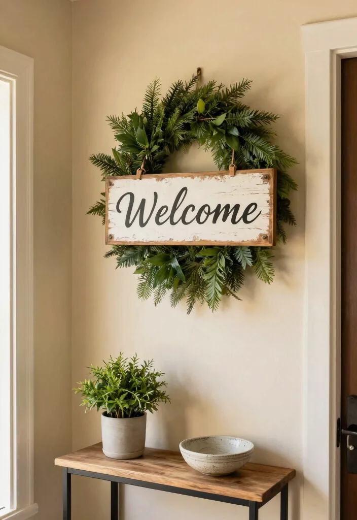 18 Entry Wall Decor Ideas for Strong First Impressions 9. Personalized Welcome Sign 0
