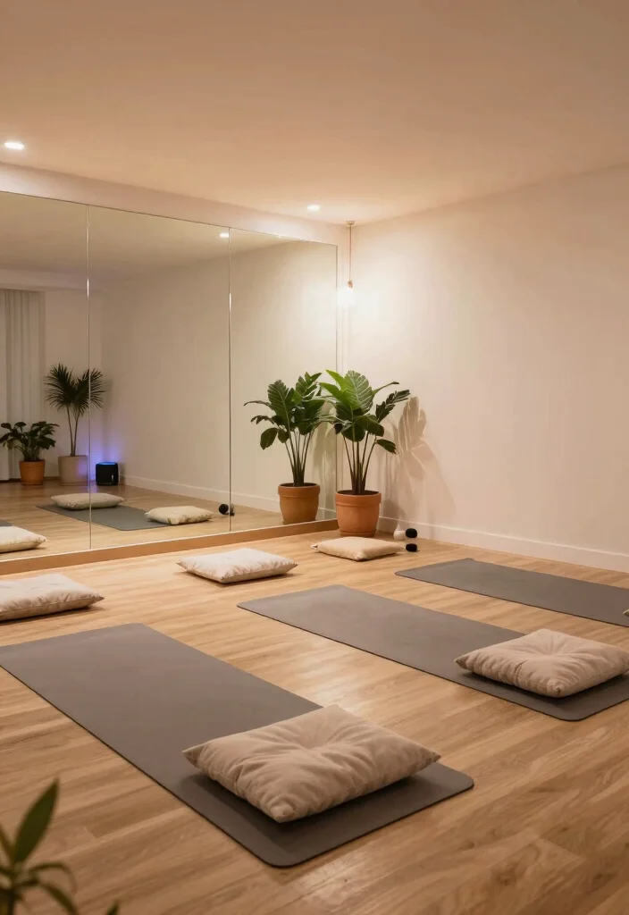 18 Finished Basement Ideas for Comfortable Everyday Living 10. The Serene Yoga Studio 0