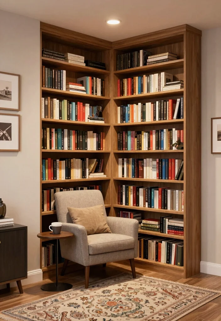 18 Finished Basement Ideas for Comfortable Everyday Living 12. The Mini Library 0