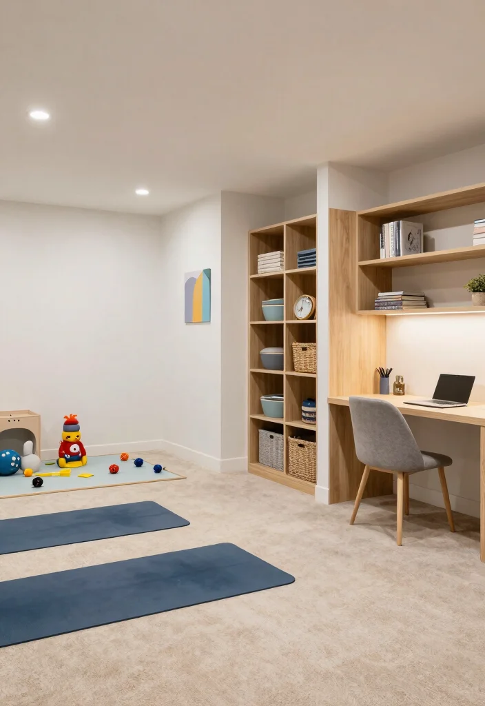 18 Finished Basement Ideas for Comfortable Everyday Living 14. The Multi Functional Space 0