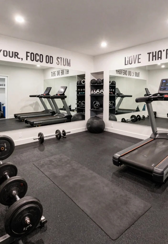 18 Finished Basement Ideas for Comfortable Everyday Living 7. The Home Gym Oasis 0