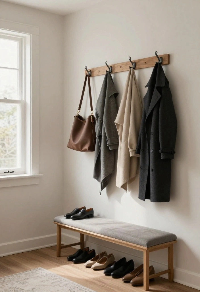 18 Home Organization Ideas for a Clutter Free Lifestyle 10. Use Hooks for Entryway Organization 0