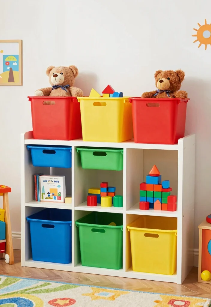 18 Toys Organization Ideas That Are Easy to Maintain 1 18 Toys Organization Ideas That Are Easy to Maintain 1. Vibrant Storage Bins 0