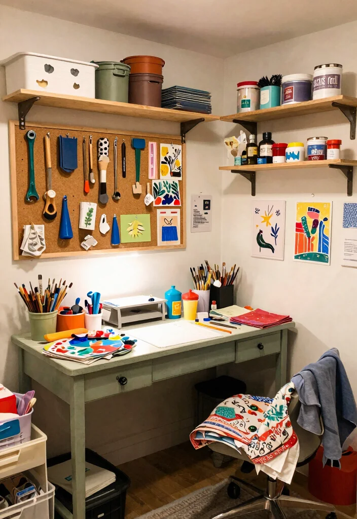 18 Unfinished Basement Ideas on a Budget That Actually Work 13 18 Unfinished Basement Ideas on a Budget That Actually Work 3. Arts and Crafts Zone 0