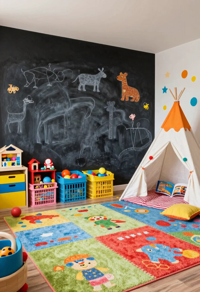18 Unfinished Basement Ideas on a Budget That Actually Work 37 18 Unfinished Basement Ideas on a Budget That Actually Work 7. Playroom for Kids 0