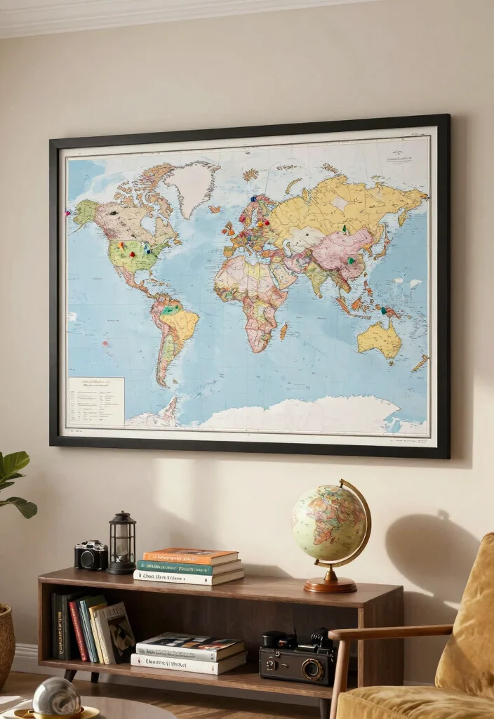 18 Wall Decor Ideas to Personalize Your Home Interior 31 18 Wall Decor Ideas to Personalize Your Home Interior 11. Frame a World Map 0