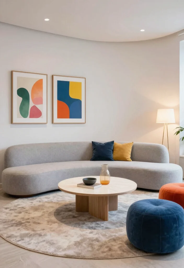 10 Curved Wall Decor Ideas for Unique Architecture 10. Play with Curved Furniture Arrangements