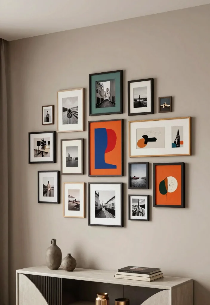 10 Curved Wall Decor Ideas for Unique Architecture 2. Create an Artistic Gallery Wall