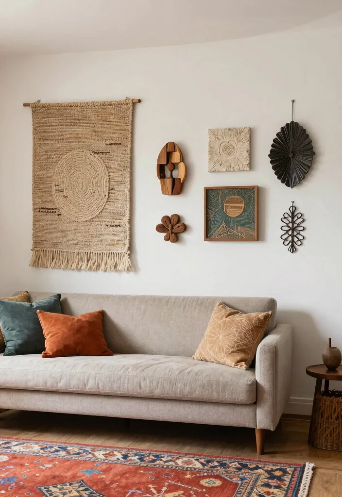 10 Curved Wall Decor Ideas for Unique Architecture 9. Showcase Textured Wall Art