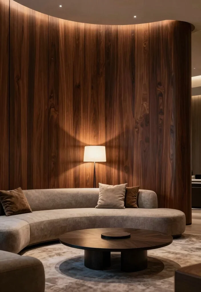 10 Curved Wall Decor Ideas for Unique Architecture 3. Install Curved Wall Panels for Texture